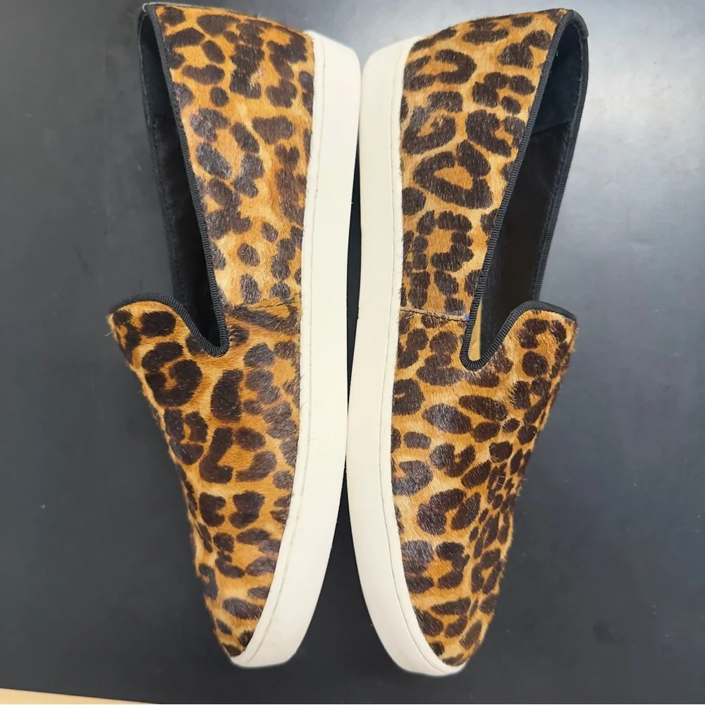 Birdies The Swift Leopard Print Calf Hair Slip-On Sneakers Size 8